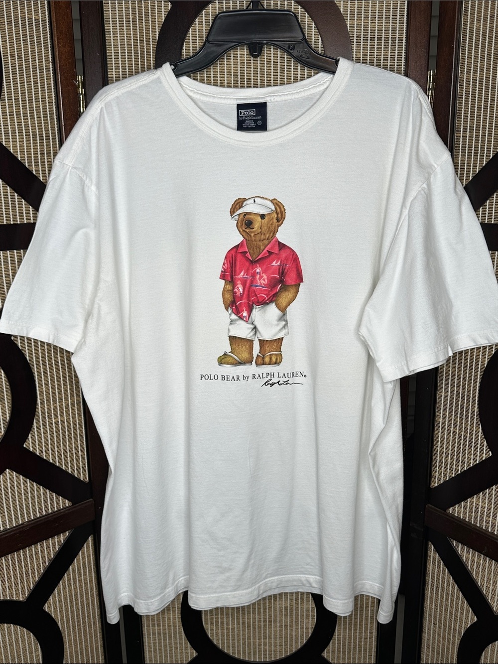 Vintage Polo Bear Ralph Lauren Hawaii Beach Wear T shirt XXL 90's Polo Sport